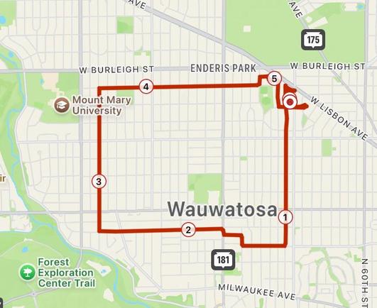 Map of a bike ride.