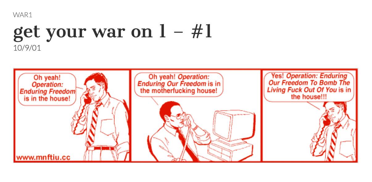 Comic - Operation Enduring Our Freedom To Bomb The Living Fuck out Of You