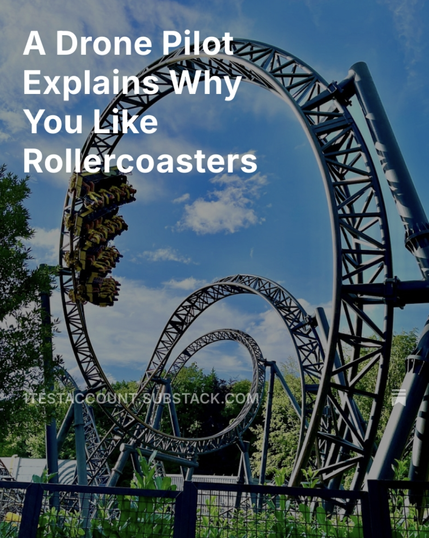 Imagine of a riders on a spiraling rollercoaster.