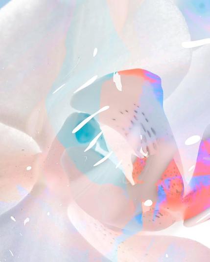 abstrakt kunstcollage med en stemning af en mild sommervind