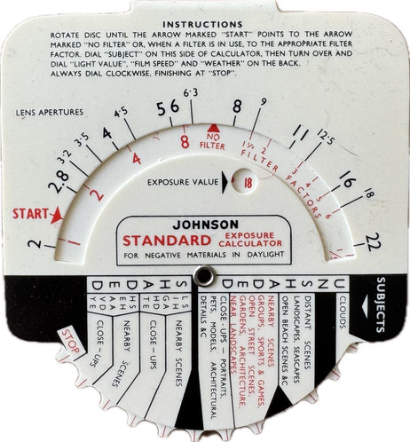 Some kind of vintage exposure meter. With settings for sunshine and shade. 