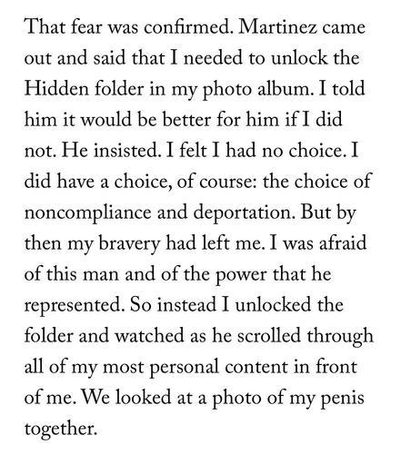 Text about where DHS is looking at private photographs of a traveller.