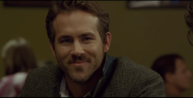 Actor Ryan Reynolds in medium closeup.