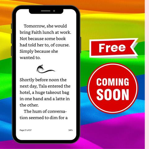 Depicted is the ebook version of "A Shape-Shifter's Guide to Romancing a Human" with a cute scene break that is a fox with a bushy tail. Next to the ebook are signs saying "free" and "coming soon"