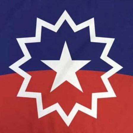A square cropped image of the star and nova from the center of the Juneteenth flag.