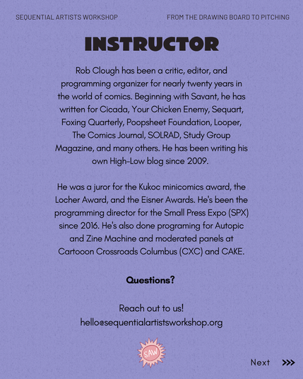About the Instructor, learn more learn.sawcomics.org