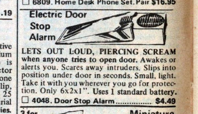 “Let's out a loud piercing scream when anyone tries to open door”
