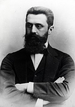 Theodor Herzl was the founder of the modern Zionist movement. In his 1896 pamphlet Der Judenstaat, he envisioned the founding of a future independent Jewish state during the 20th century.