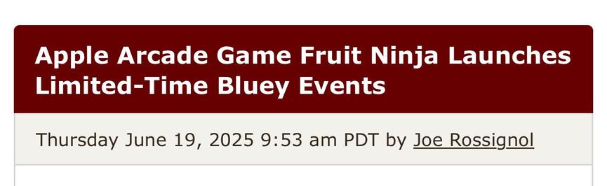“Apple Arcade Game Fruit Ninja Launches Limited-Time Bluey Events”