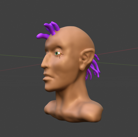 Later they will teach us a new method for both the hair and the color. But provisionally i added a dreadlocks crest and some color. Just to see how it looks fine. 