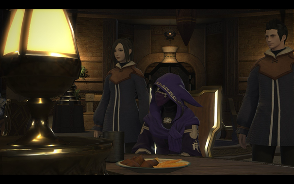 Screenshot of FFXIV, depicting Yugiri in a cutscene as part of the MSQ quest line. 