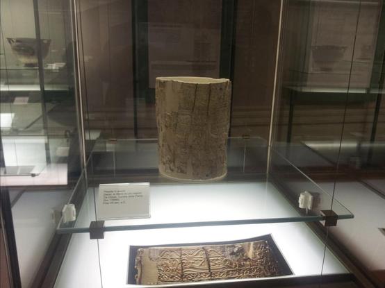 The pyxis in a museum display 
