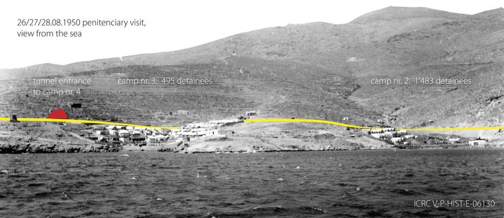 Gyaros Island of Exile - bays 2 and 3, camps 2 and 3 - view from the sea