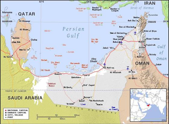 A map showing the location of the United Arab Emirates
Credit https://ian.macky.net/pat/