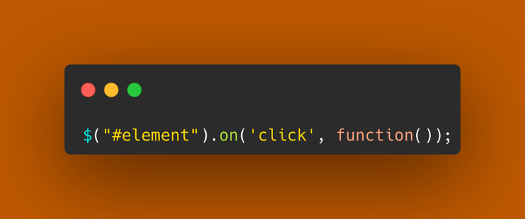 $("#element").on('click', function());