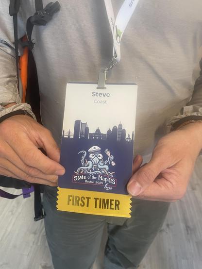 Steve Coast SOTMUS badge with First Timer flair 