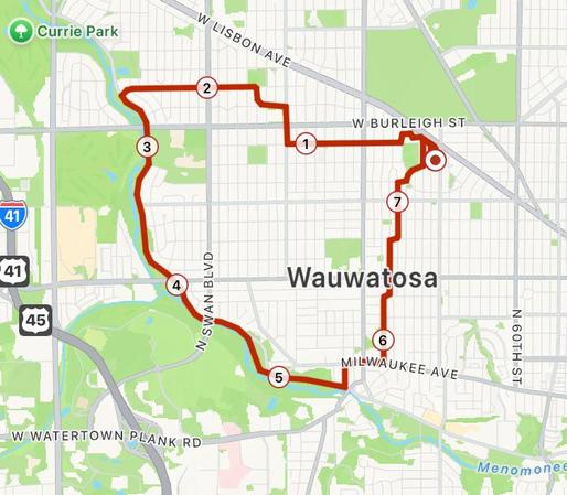 Map of a bike ride.