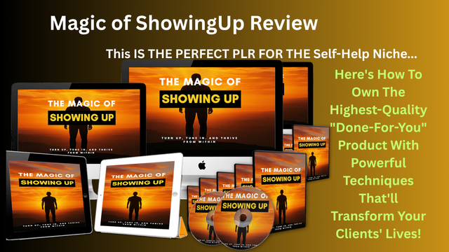 In a digital era saturated with instant gratification, automation, and passive consumption, one core principle continues to stand the test of time—showing up. Whether you’re building a brand, nurturing a relationship, developing a habit, or pursuing a personal goal, the simple yet profound act of consistently showing up can be the difference between failure and long-term success. But how do you capture that lesson and turn it into a sellable product that resonates with people worldwide?

Enter “The Magic of Showing Up” PLR, a powerful self-help business-in-a-box created by the seasoned digital entrepreneurs Yu Shaun and Cally Lee. This isn’t just another piece of recycled PLR content—it’s a meticulously crafted, ready-to-launch product built around one of the most important psychological and emotional principles of personal development: presence, persistence, and participation.
In the growing self-help and personal development niche, there is an ever-increasing demand for content that’s not only inspirational but also actionable, transformative, and marketable. People are craving real, honest, motivational material that helps them take control of their lives, overcome resistance, and take action daily. And that’s exactly what this product offers. More importantly, it allows you—the buyer—to become the publisher, coach, teacher, or entrepreneur who delivers that transformation to your audience.


