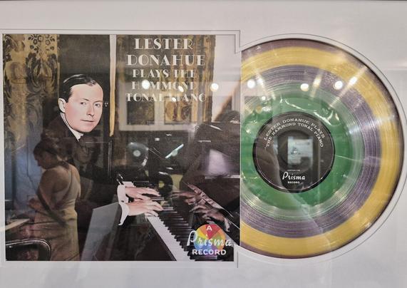 A music recording made on Prisma, a Hammond reinvention of vinyl. The variation in colors indicate different songs.