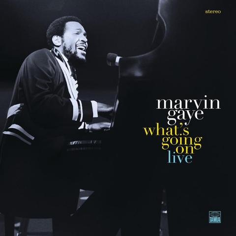 An image of the cover of the record album 'What's Going On (Live)' by Marvin Gaye