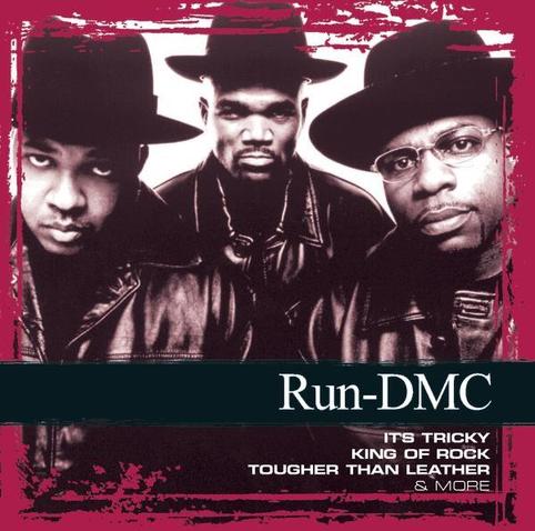An image of the cover of the record album 'Raising Hell' by Run–D.M.C.
