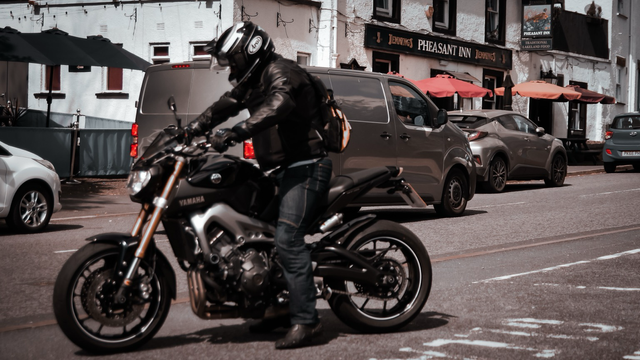 Motorcyclist in Keswick