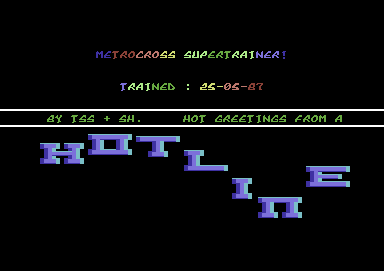 Screenshot of "Metro Cross" - Crack: Hotline - Trainer: +1 - Published by Namco on Commodore 64 (1986)
