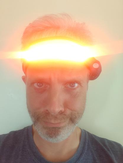 A knock-off Orbital. A bike lamp in red for late night vision