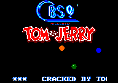 Screenshot of "Future Bike Simulator" - Crack: Tom & Jerry - Published by Hi-Tec Software on Amstrad CPC (1990)