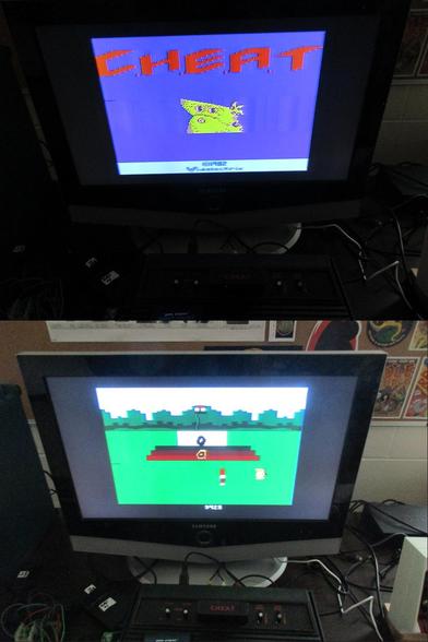 Scenes of C.H.E.A.T. being run on the Atari VCS