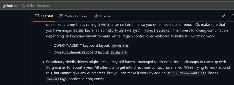 El proyecto XLibre avisa de que la compatibilidad con el driver oficial de NVIDIA para Linux puede estar rota.