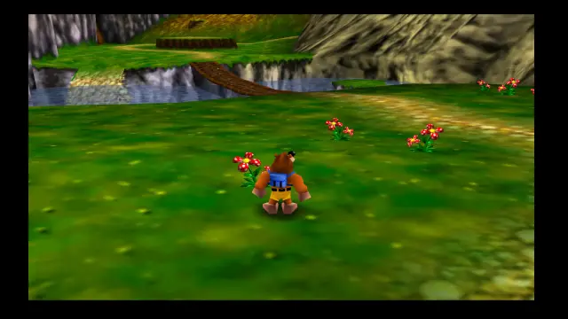 Videojuego Banjo-Kazooie emulado con RetroArch sobre Linux.