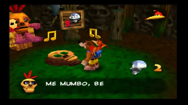 Videojuego Banjo-Kazooie emulado con RetroArch sobre Linux.