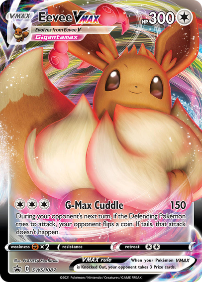 Eevee VMAX (SWSH Black Star Promos) released 2019/11/15. Illustrated by PLANETA Mochizuki.