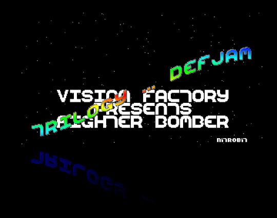 Screenshot of "Fighter Bomber" - Crack: Vision Factory (VF) - Published by Activision on Commodore Amiga (1990)