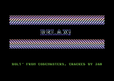Screenshot of "ThunderBolt" - Crack: Relax - Published by Code Masters on Commodore 64 (1987)