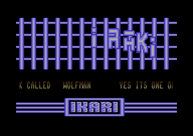 Screenshot of "Wolfman" - Crack: Ikari - Published by CRL on Commodore 64 (19xx)