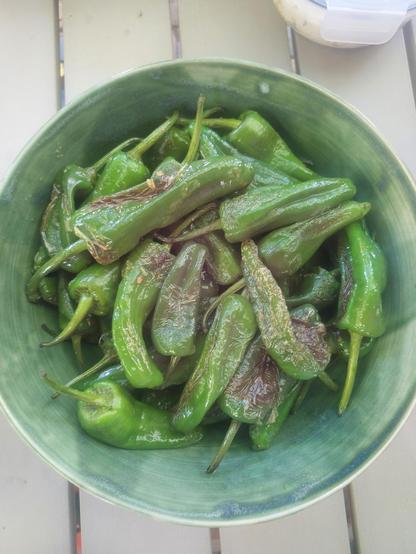 Gebratene grüne Paprika