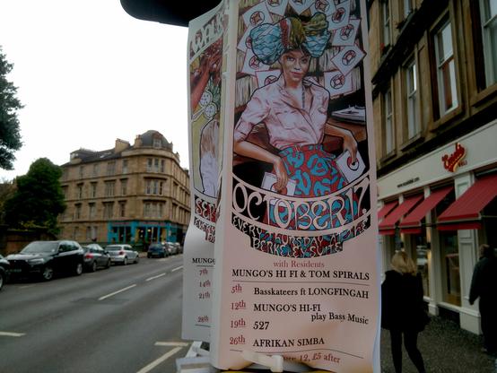 a poster for dub gig in the streets of Glasgow.