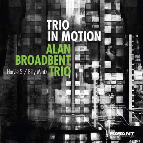 An image of the cover of the record album 'Trio in Motion' by Alan Broadbent Trio