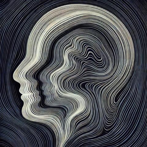 Concentric Mind. This image evokes the central concern of Yogācāra: How consciousness shapes what we perceive as reality. The lines form a human head — yet the head is not truly there. It is the mind that assembles the pattern, just as it assembles the world. In this way, the sketch illustrates two key Yogācāra insights: first, that all experience arises through consciousness; second, that what we take as “real” is a projection shaped by habit, memory, and interpretation. Just as we “see” a face in lines, we “see” a world in the traces of our own mind. Interpreted and created with DALL•E 2.