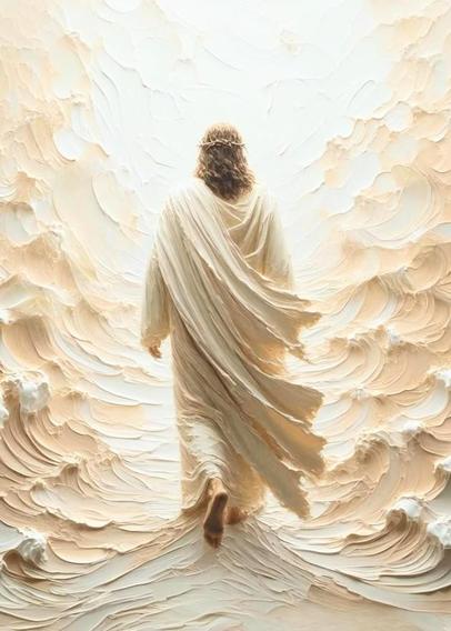 A beautiful painting of Jesus walking into Heaven 
