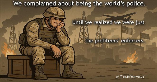 We are not the world's police. We are the oligarchs muscle.
