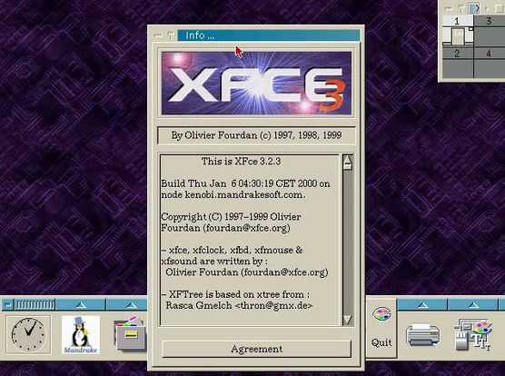 This is the screenshot of xfce desktop running on Linux in the late 90s ...