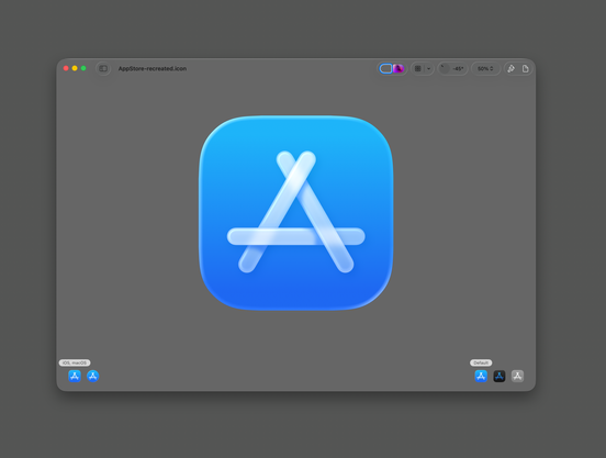 macOS App Store app icon recreated in Icon Composer.