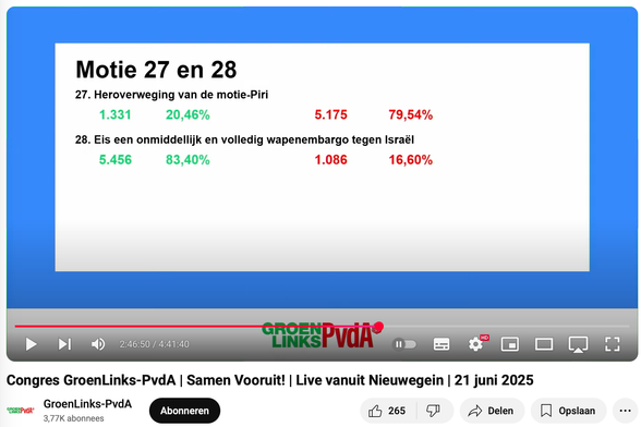 Youtube : Congres GroenLinks-PvdA | Samen Vooruit! | Live vanuit Nieuwegein | 21 juni 2025