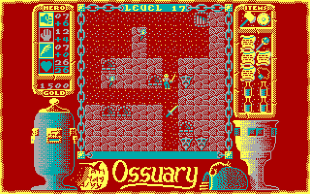 Level 17 of the ossuary, on which I am stocking up on scrolls.