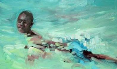 Young child swimming painting 