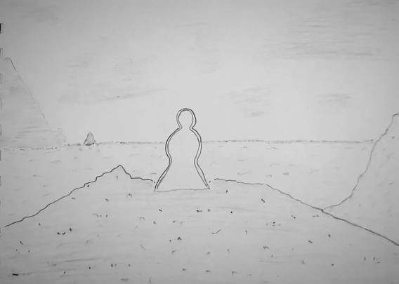 Patience (croquis)
Crayon bois - 21x14,8 
2023