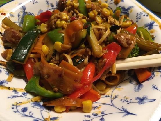 Veggie wok close-up